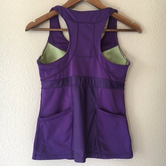 Athleta PR Tank S Purple Racerback Bra Top Gym Workout Running Cycling - Picture 2 of 5